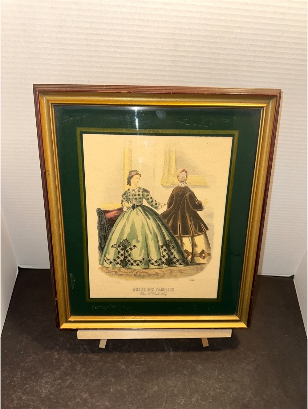 Vintage Musee des Familles 2184 French fashion framed print 14 x 12
